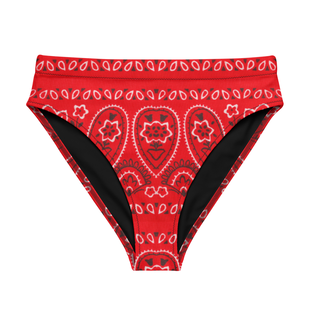 Red Flag High-Waisted Bikini Bottom